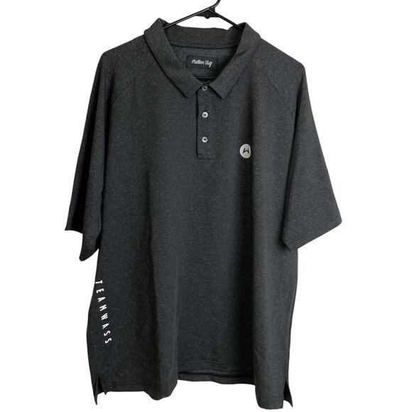 Malbon Golf Polo Shirt Mens Gray XL Performance Button Up Preppy TEAM WASS - Picture 1 of 11